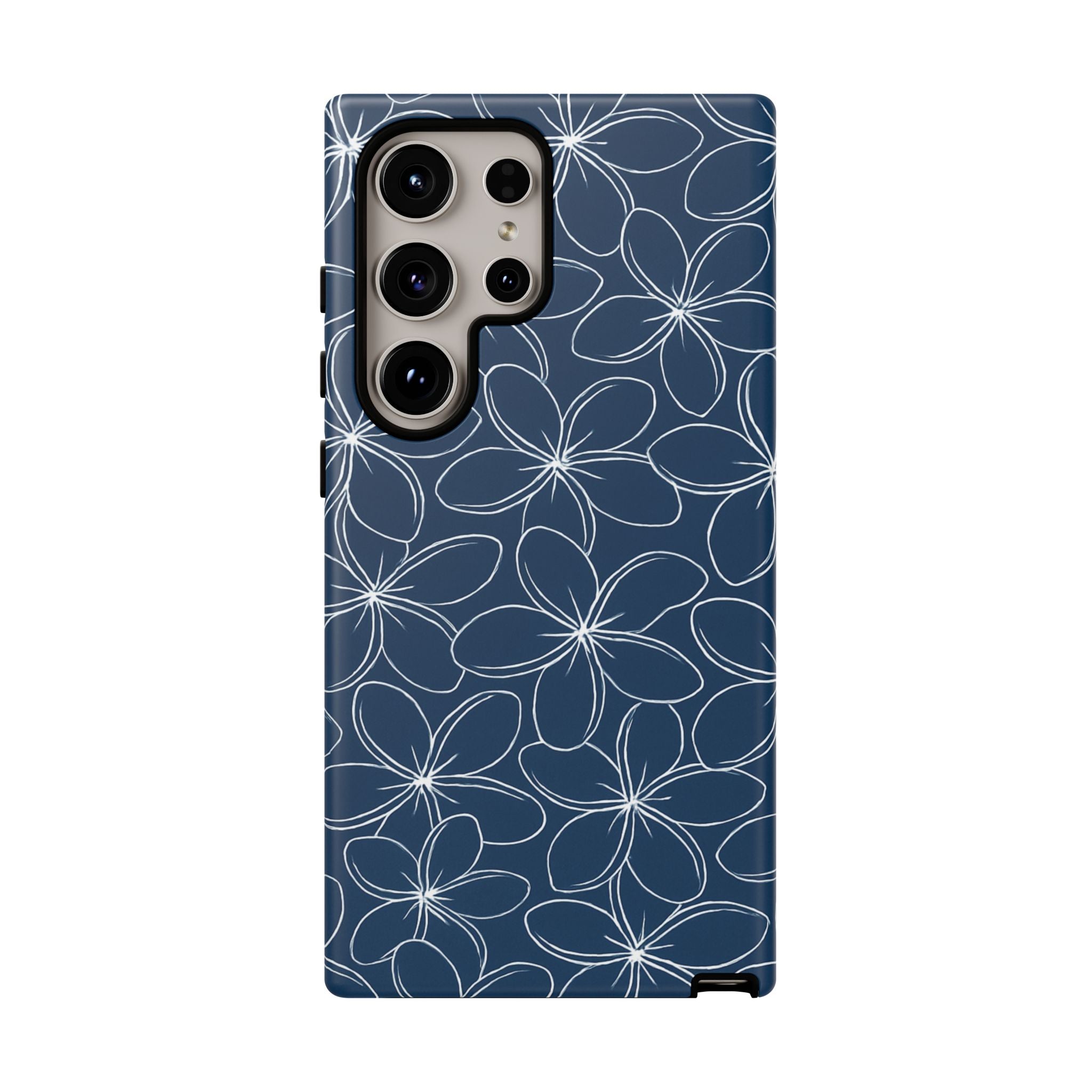 "Plumeria" Phone Case - Blue and White