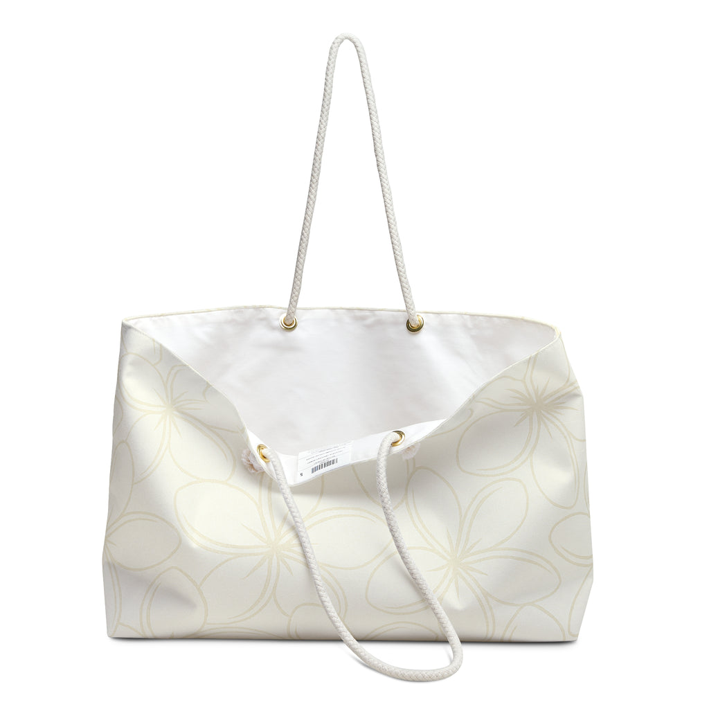 Kahakai "Plumeria"  Beach Bag - Muted Yellow