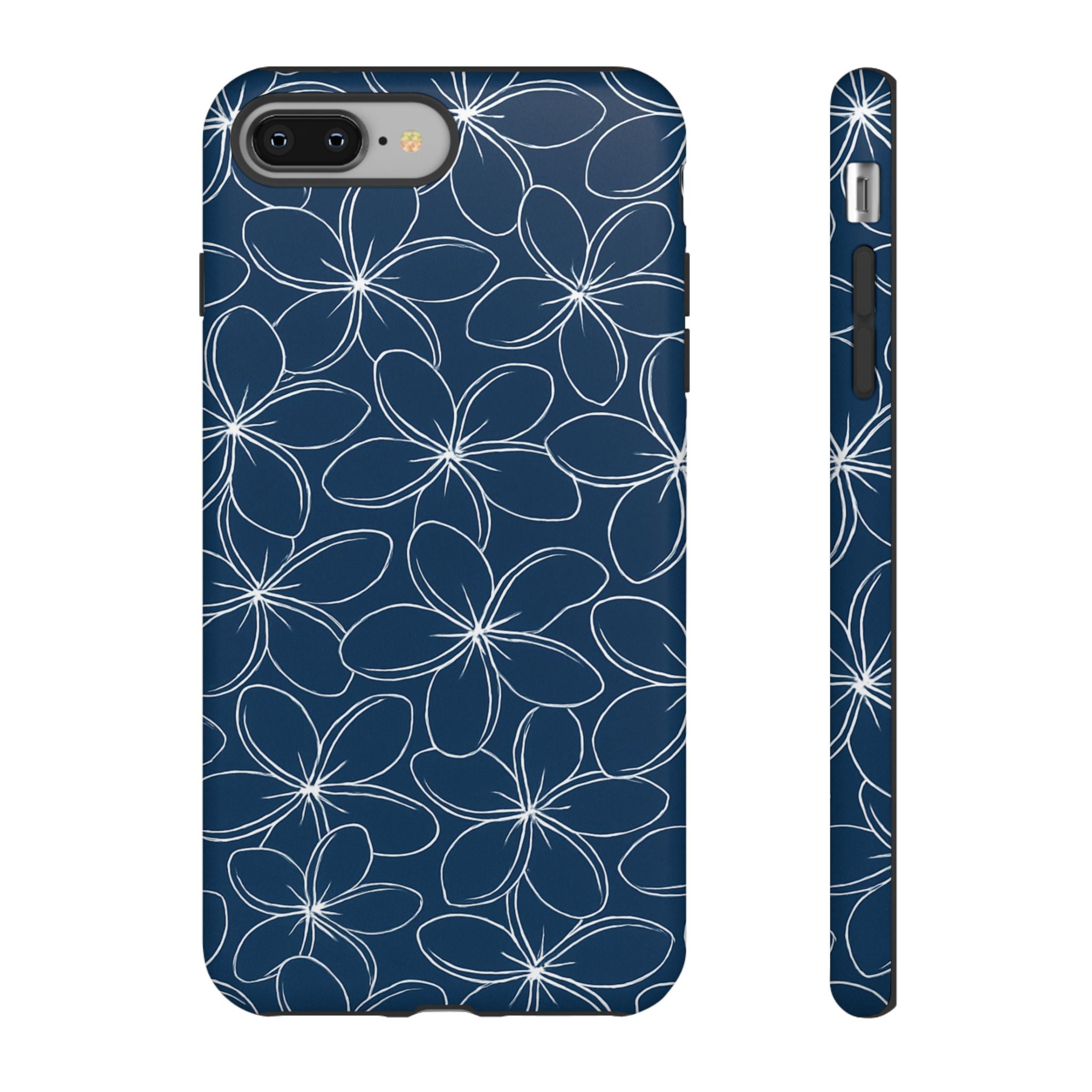 "Plumeria" Phone Case - Blue and White