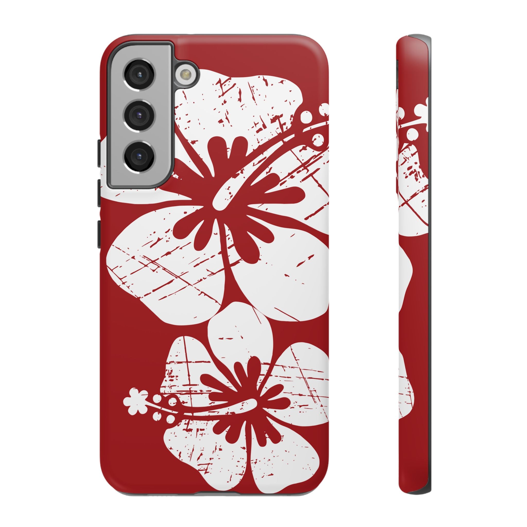 "The Classic Hibiscus" Phone Case -  Destressed Red
