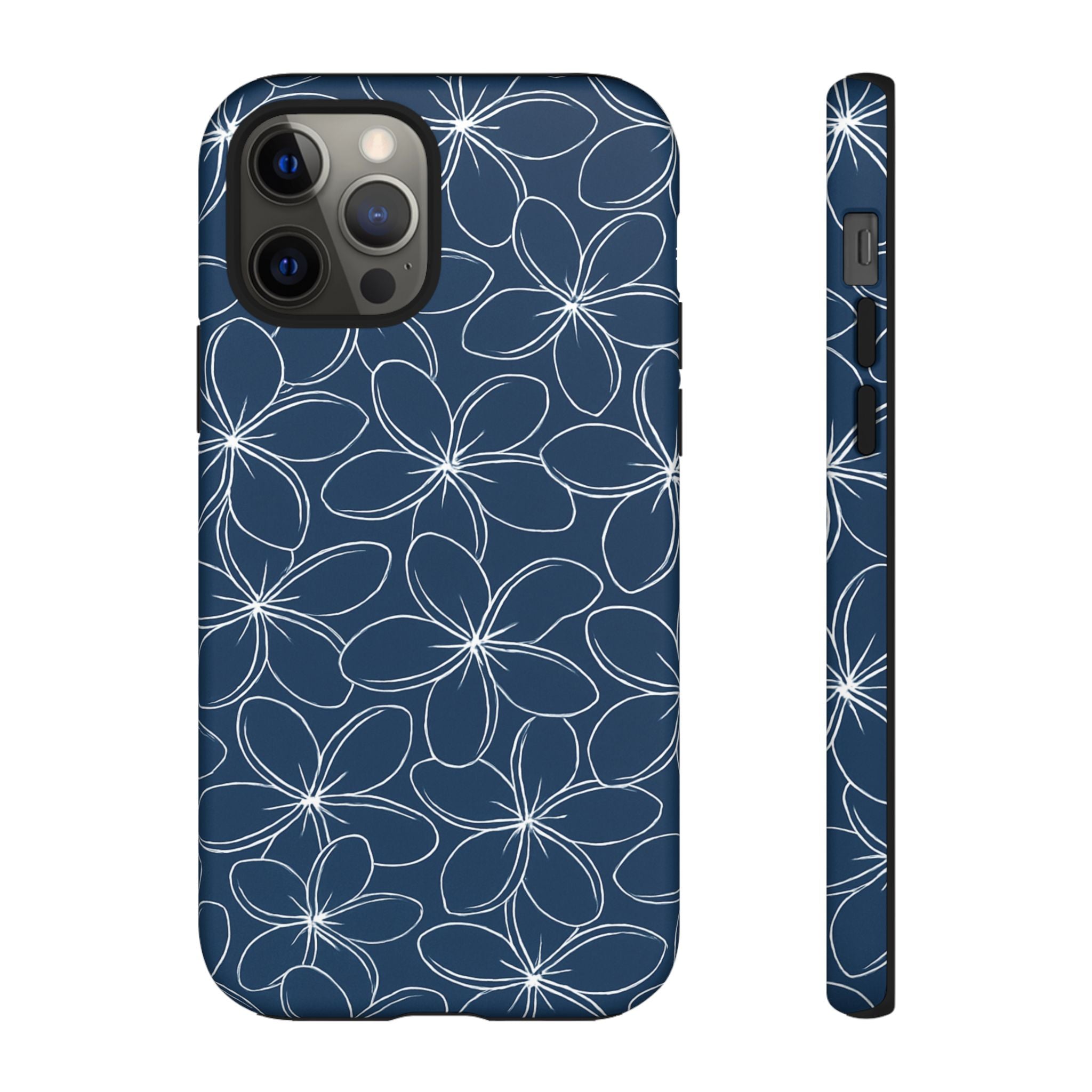 "Plumeria" Phone Case - Blue and White