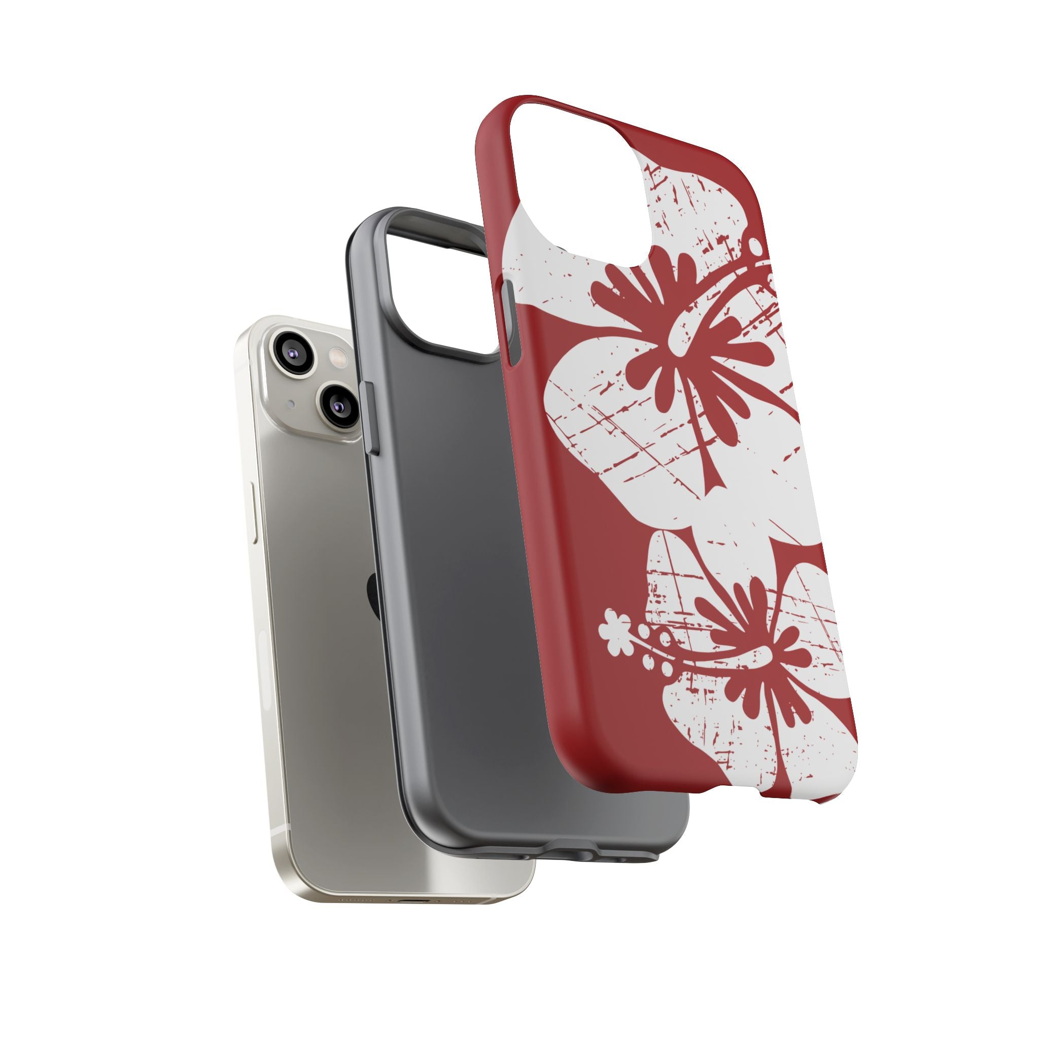 "The Classic Hibiscus" Phone Case -  Destressed Red