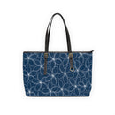 "Plumeria" PU Leather Shoulder Bag - Blue and White