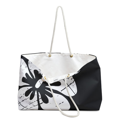 "The Classic Hibiscus" Beach Bag - Distressed Black