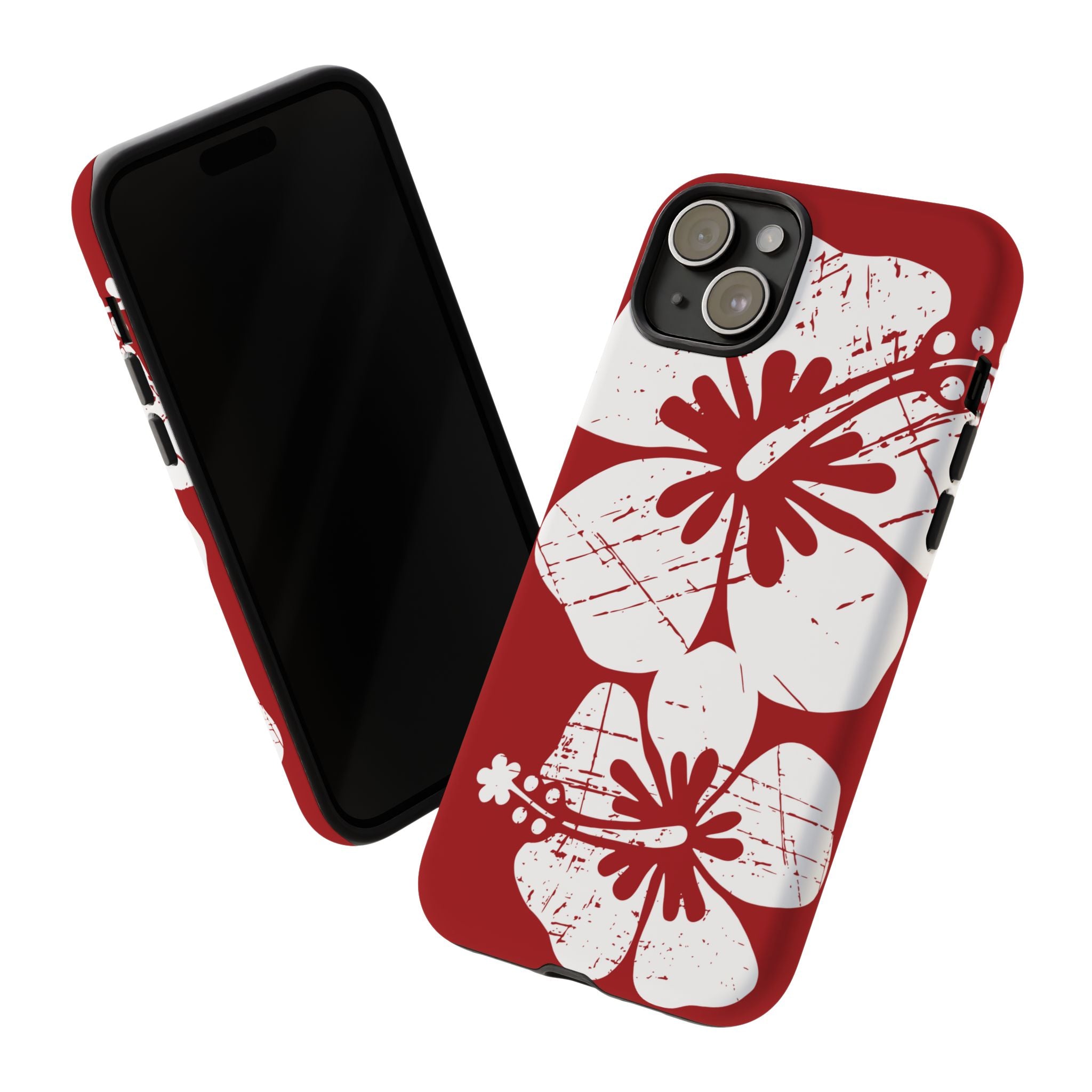 "The Classic Hibiscus" Phone Case -  Destressed Red