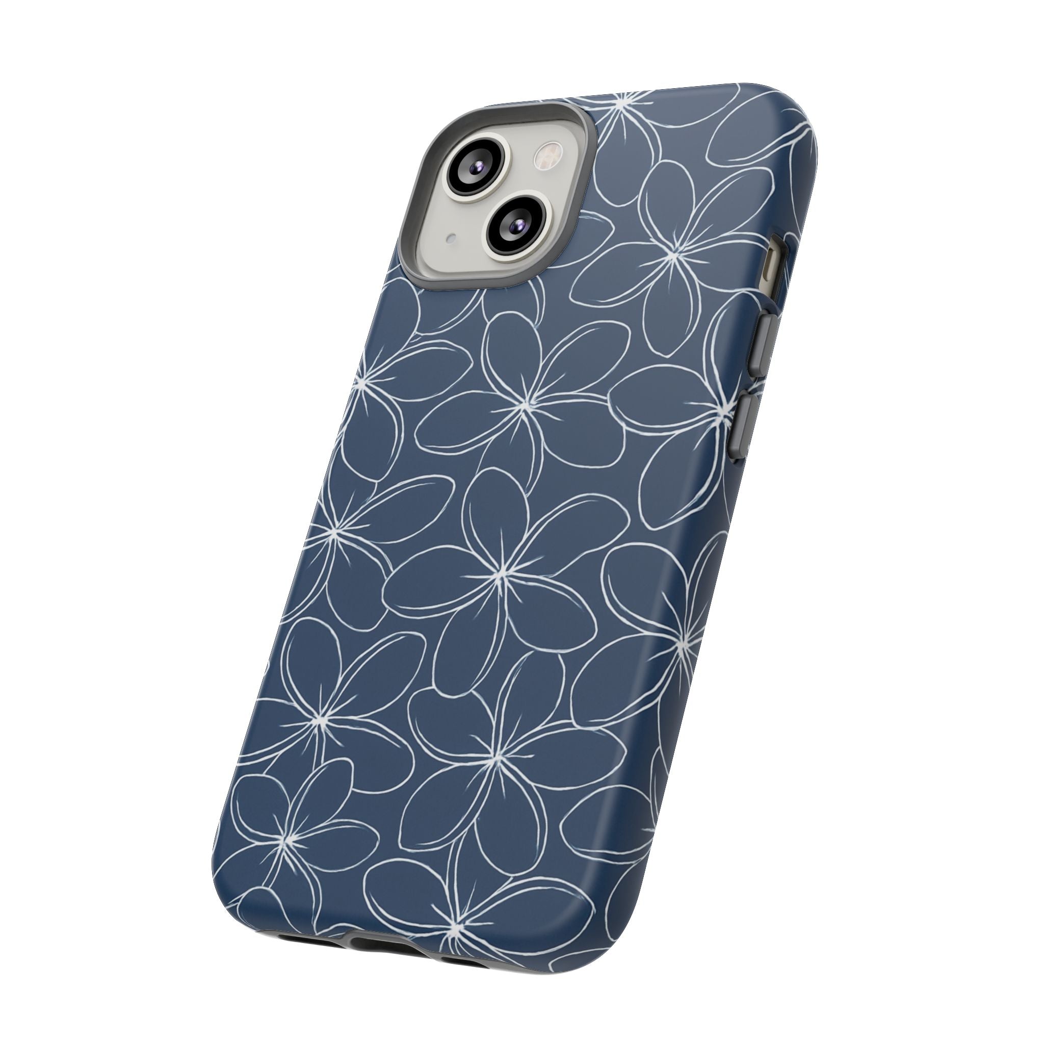 "Plumeria" Phone Case - Blue and White
