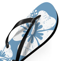 "The Classic Hibiscus" Flip Flop - Distressed Blue