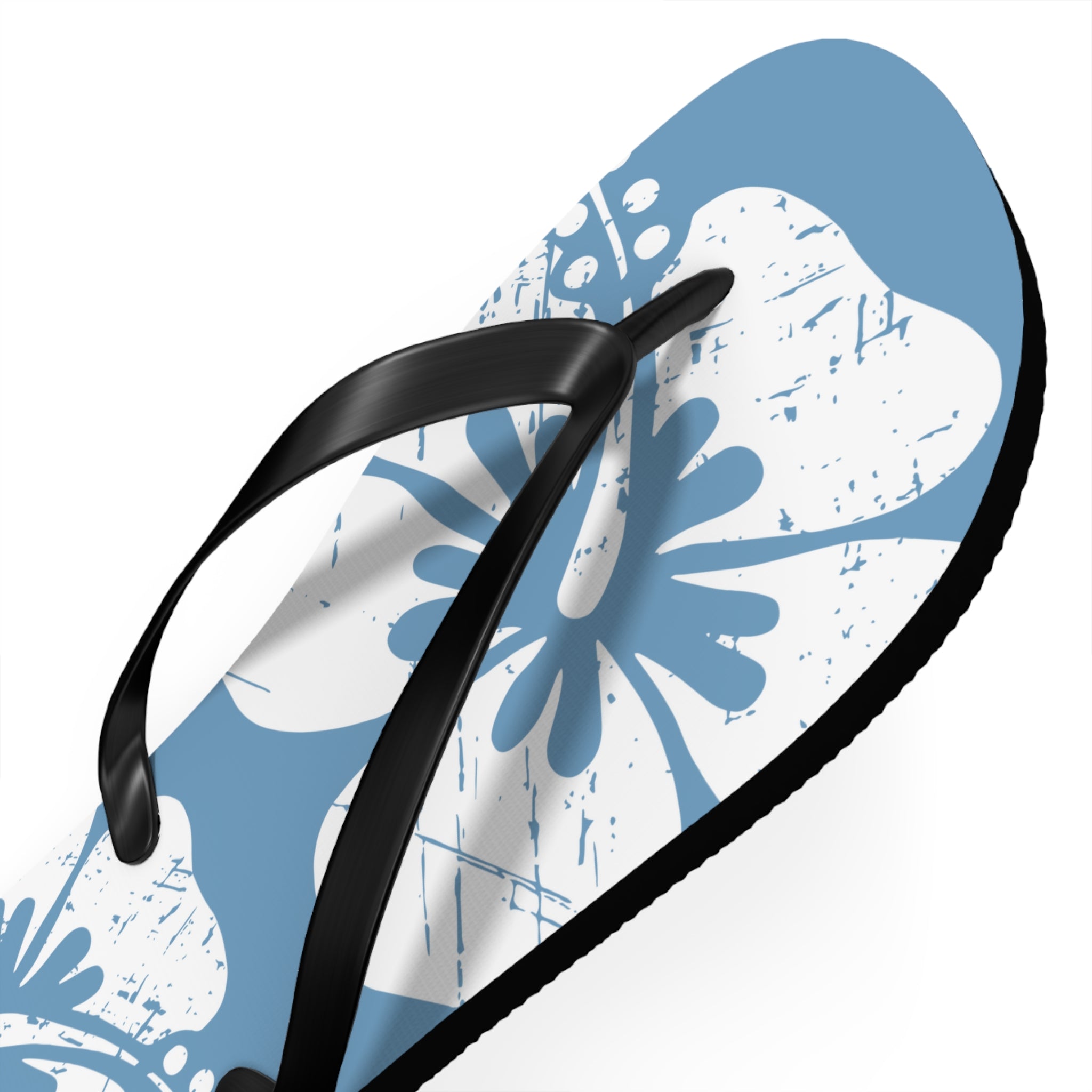 "The Classic Hibiscus" Flip Flop - Distressed Blue