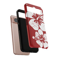 "The Classic Hibiscus" Phone Case -  Destressed Red