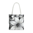 "Plumeria" Tote Bag - Black and White