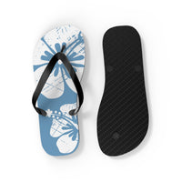 "The Classic Hibiscus" Flip Flop - Distressed Blue