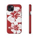 "The Classic Hibiscus" Phone Case -  Destressed Red