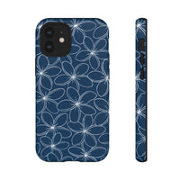 "Plumeria" Phone Case - Blue and White