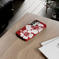 "The Classic Hibiscus" Phone Case -  Destressed Red