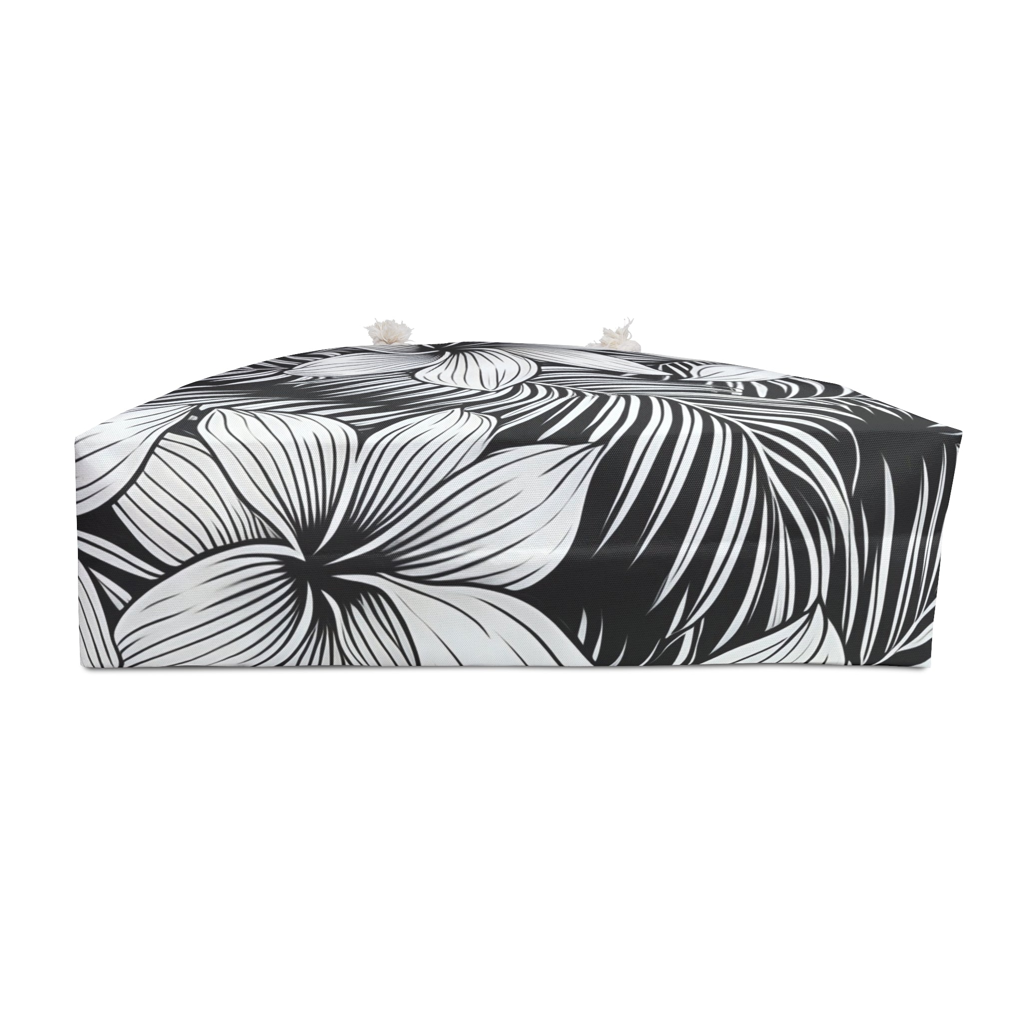 Kahakai The Plumeria  Beach Bag - Black and White