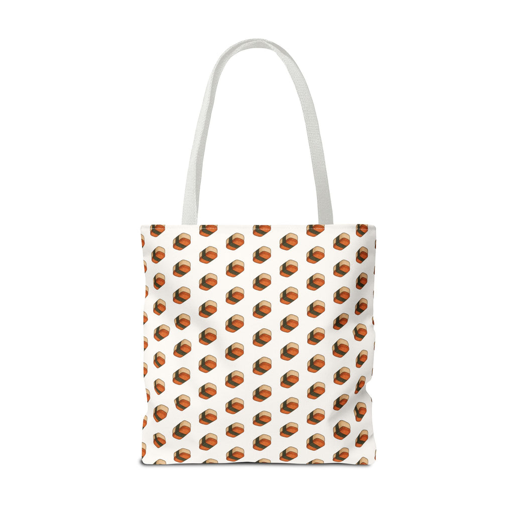 Kahakai Sun, Surf, Spam Musubi Tote Bag - Blue and White
