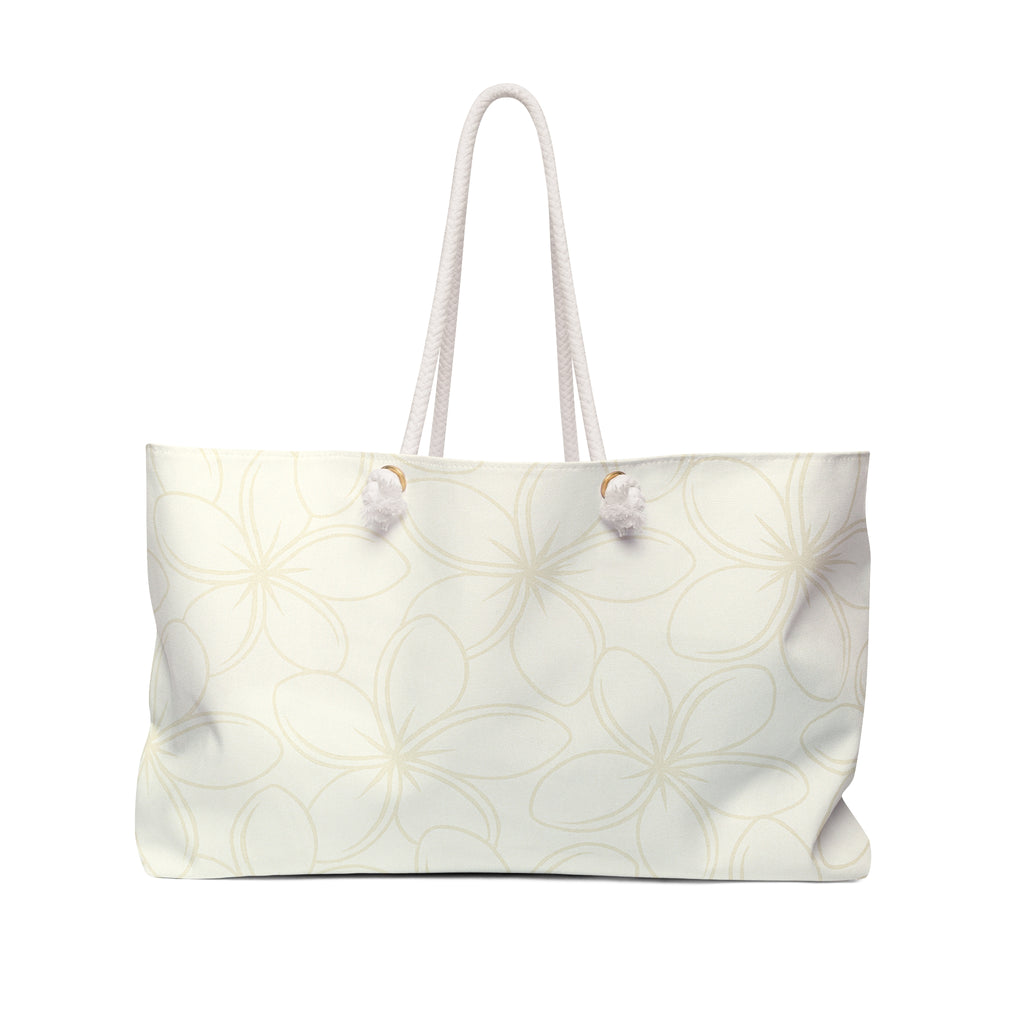 Kahakai "Plumeria"  Beach Bag - Muted Yellow