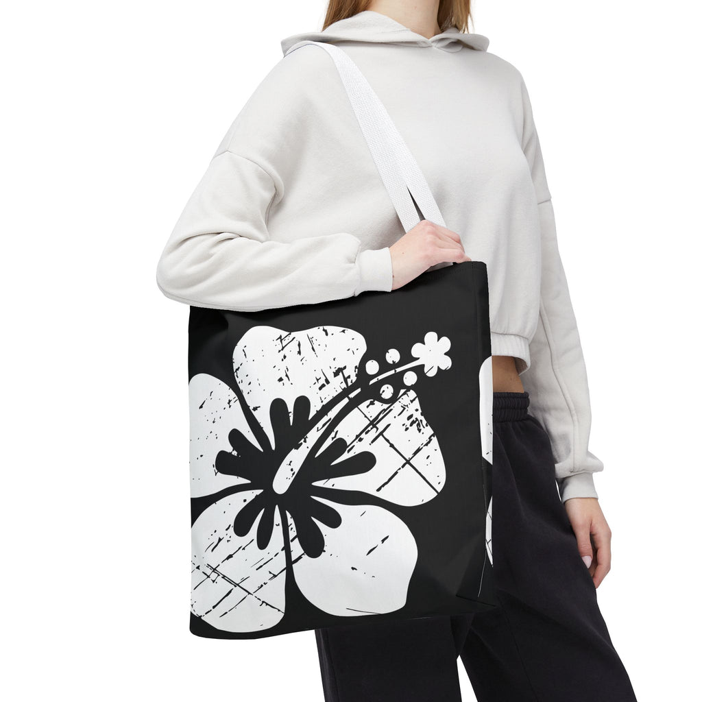 Kahakai "The Classic Hibiscus" Tote Bag - Distressed Black