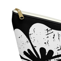 "The Classic Hibiscus" Accessory Pouch w T-bottom - Distressed Black