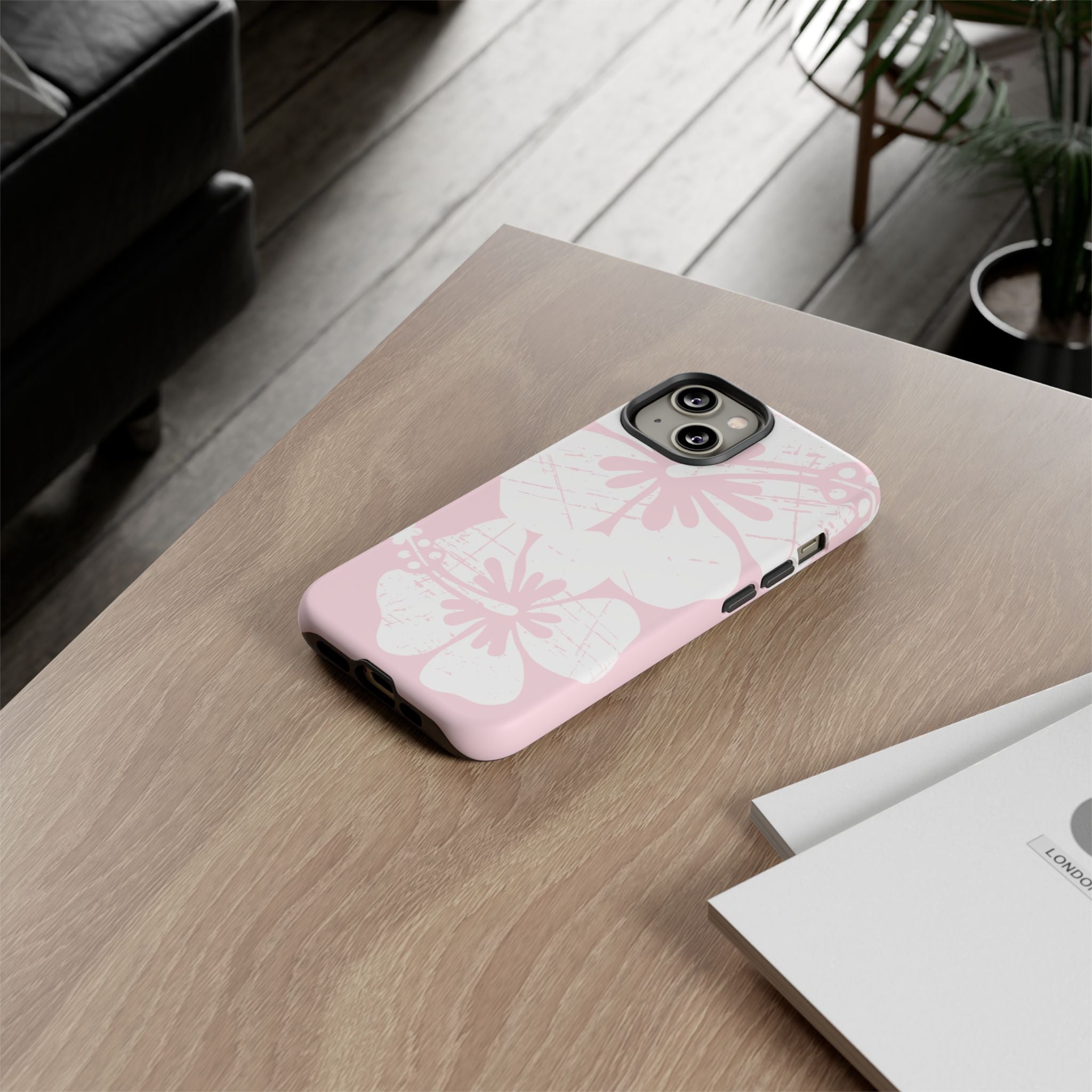 "The Classic Hibiscus"  Phone Case - Distressed Pink