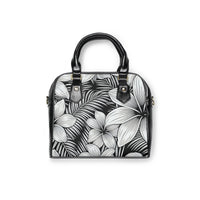 Kahakai "Plumeria" Handbag —Black and White