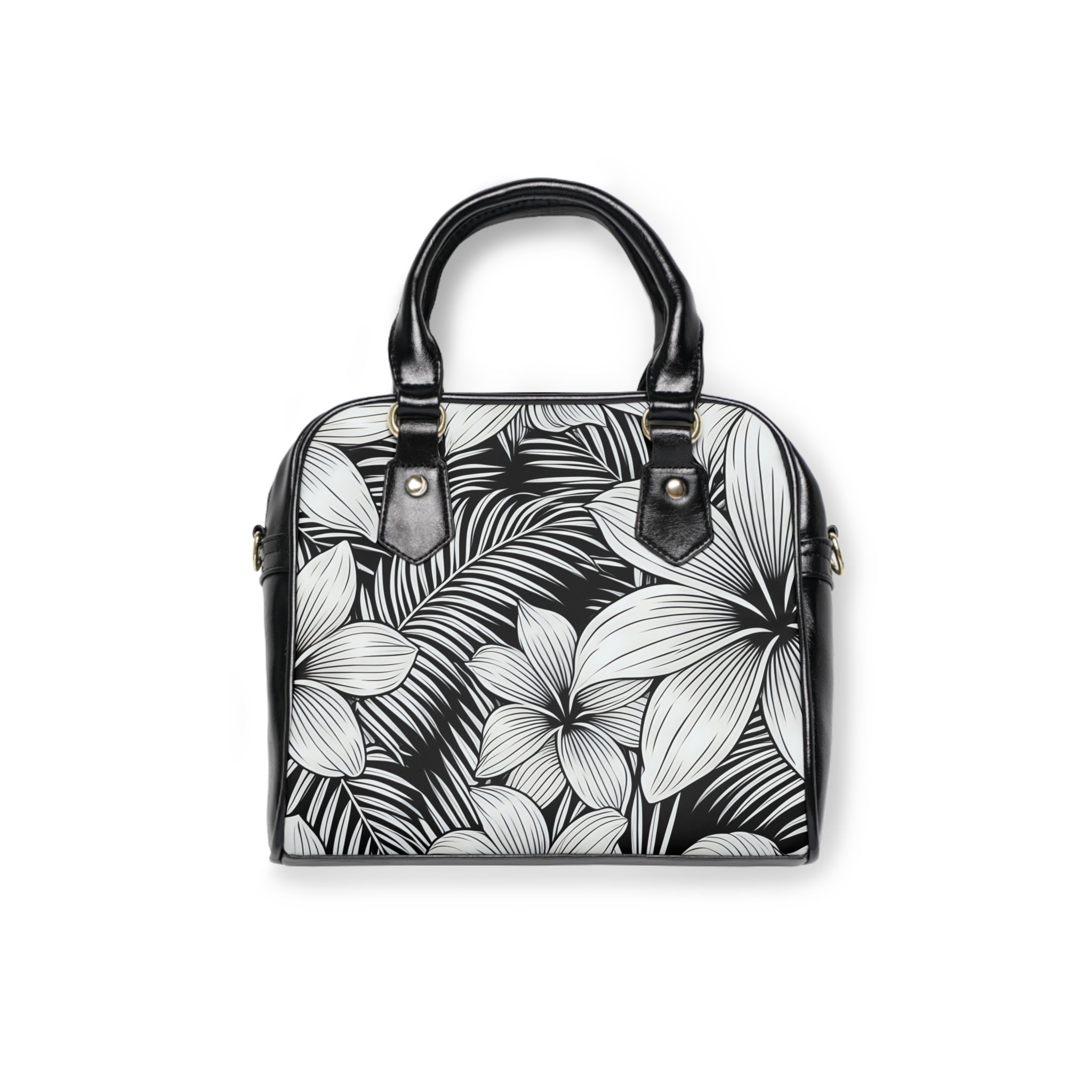 Kahakai "Plumeria" Handbag —Black and White