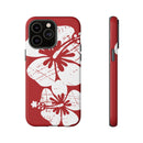 "The Classic Hibiscus" Phone Case -  Destressed Red