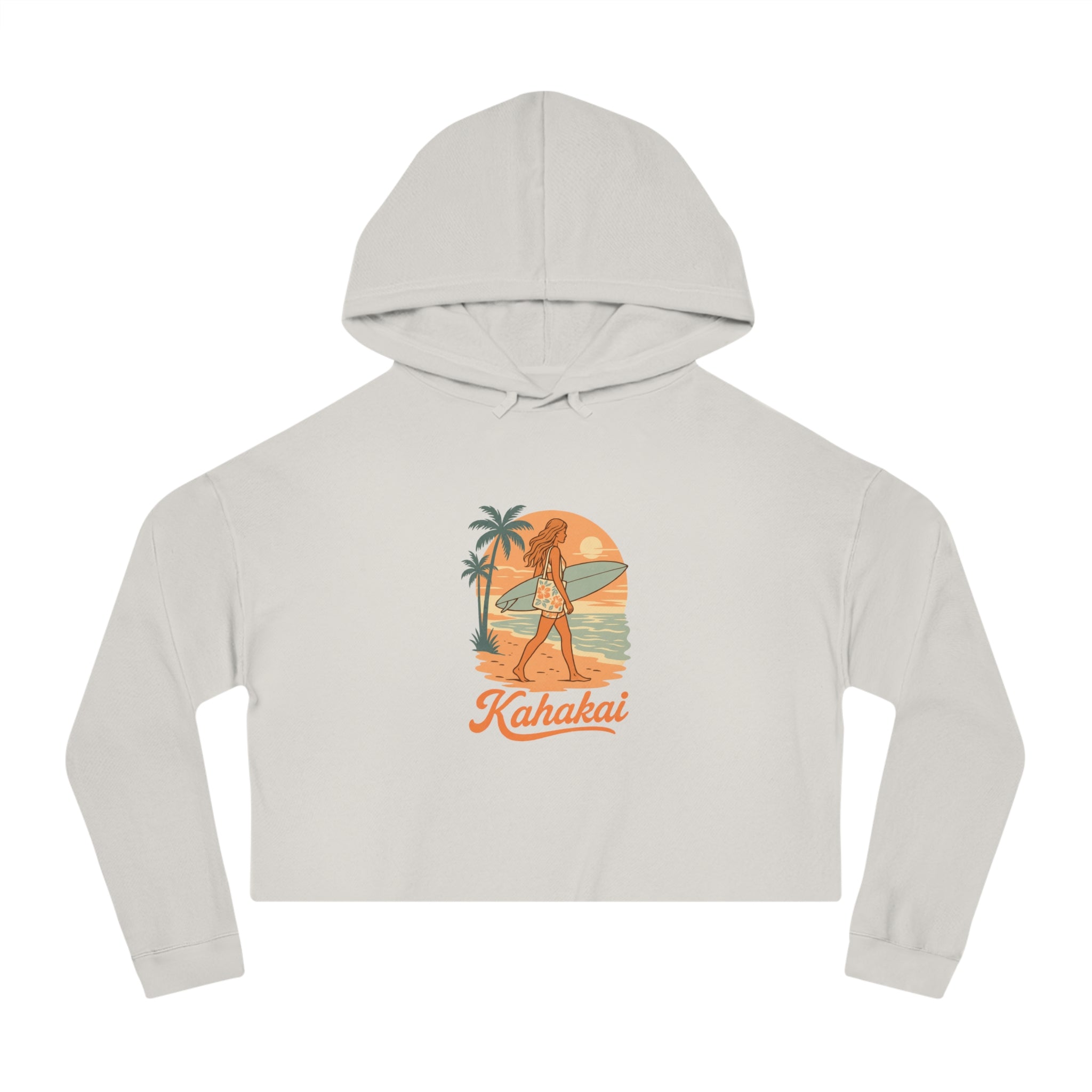 "Surfer Girl" Cropped Hoodie Sweatshirt