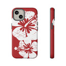 "The Classic Hibiscus" Phone Case -  Destressed Red