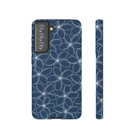 "Plumeria" Phone Case - Blue and White