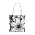 Kahakai Plumeria Tote Bag - Black and White