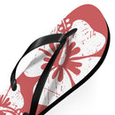 "The Classic Hibiscus" Flip Flop - Distressed Red