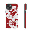 "The Classic Hibiscus" Phone Case -  Destressed Red