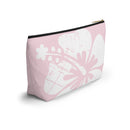 "The Classic Hibiscus" Accessory Pouch w T-bottom - Distressed Pink