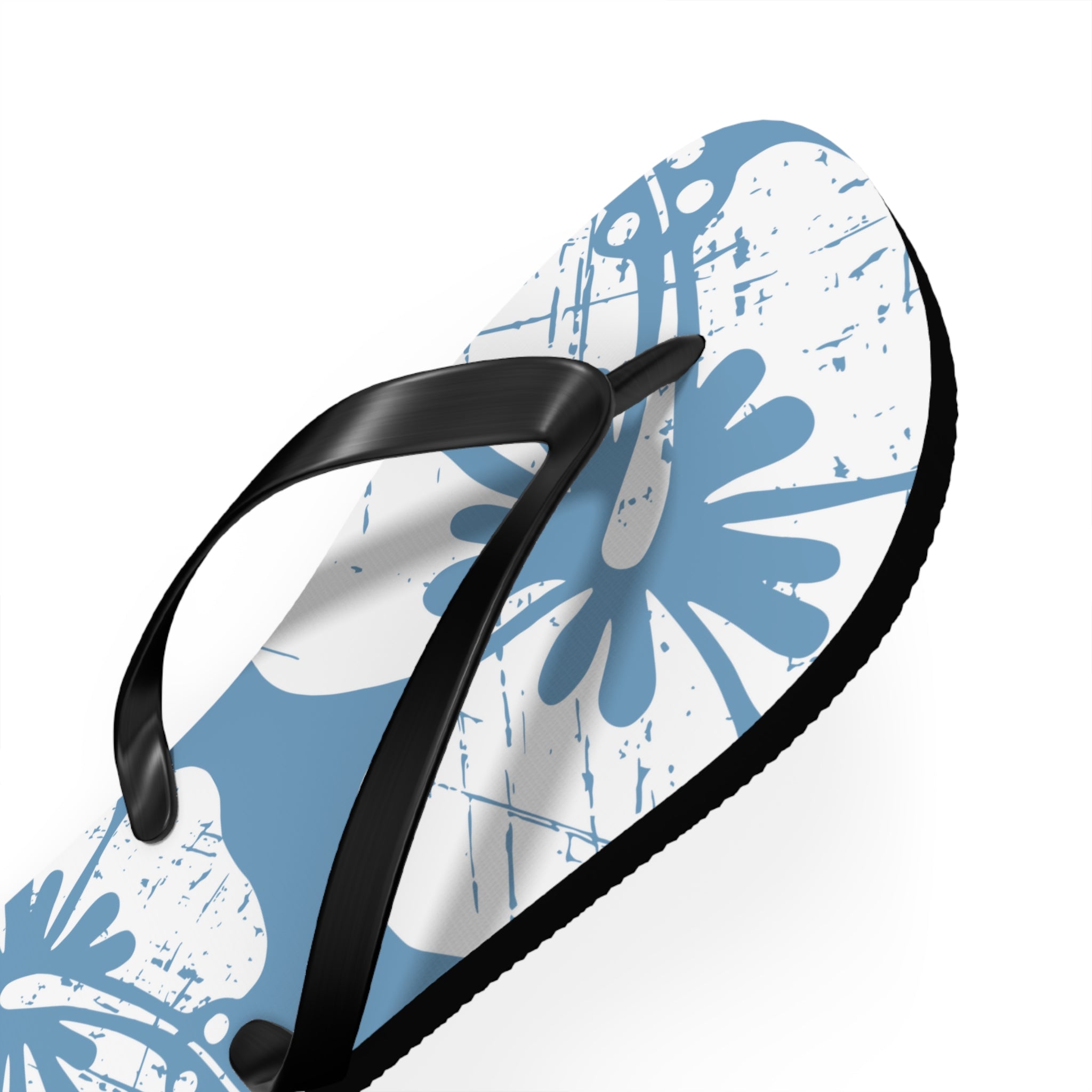 "The Classic Hibiscus" Flip Flop - Distressed Blue