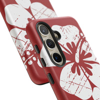 "The Classic Hibiscus" Phone Case -  Destressed Red