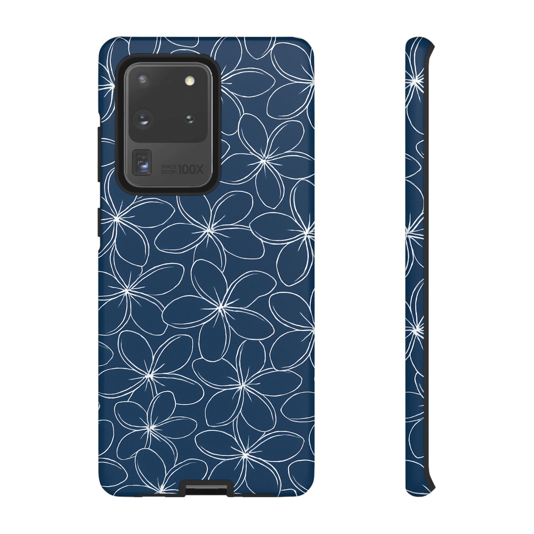 "Plumeria" Phone Case - Blue and White