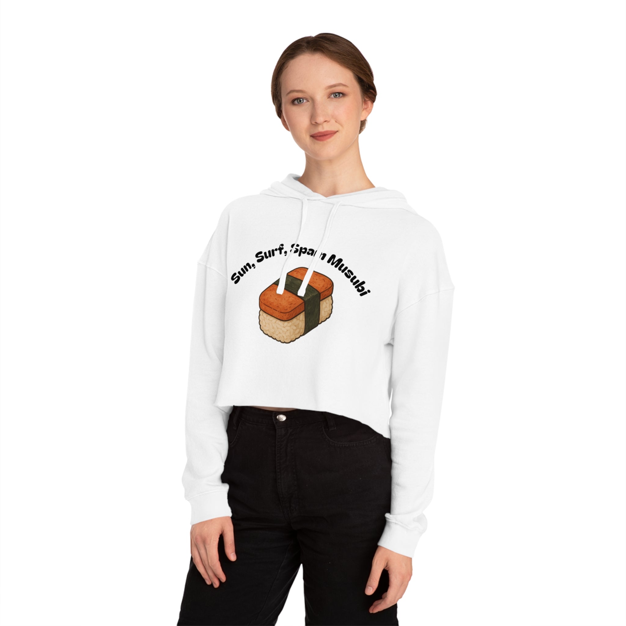 Sun, Surf, Spam Musubi Cropped Hoodie Sweatshirt