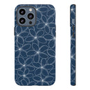 "Plumeria" Phone Case - Blue and White