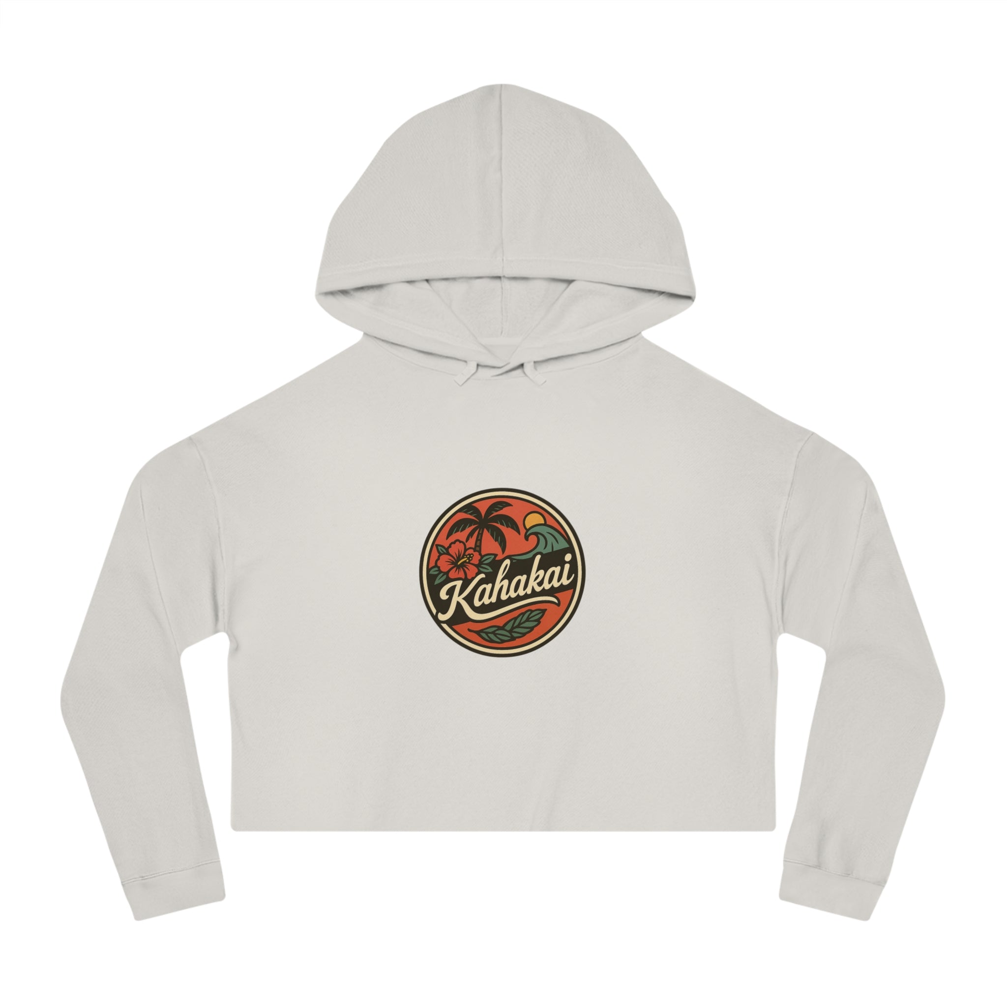 "Kahakai Hibiscus" Cropped Hoodie Sweatshirt