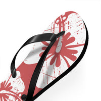 "The Classic Hibiscus" Flip Flop - Distressed Red