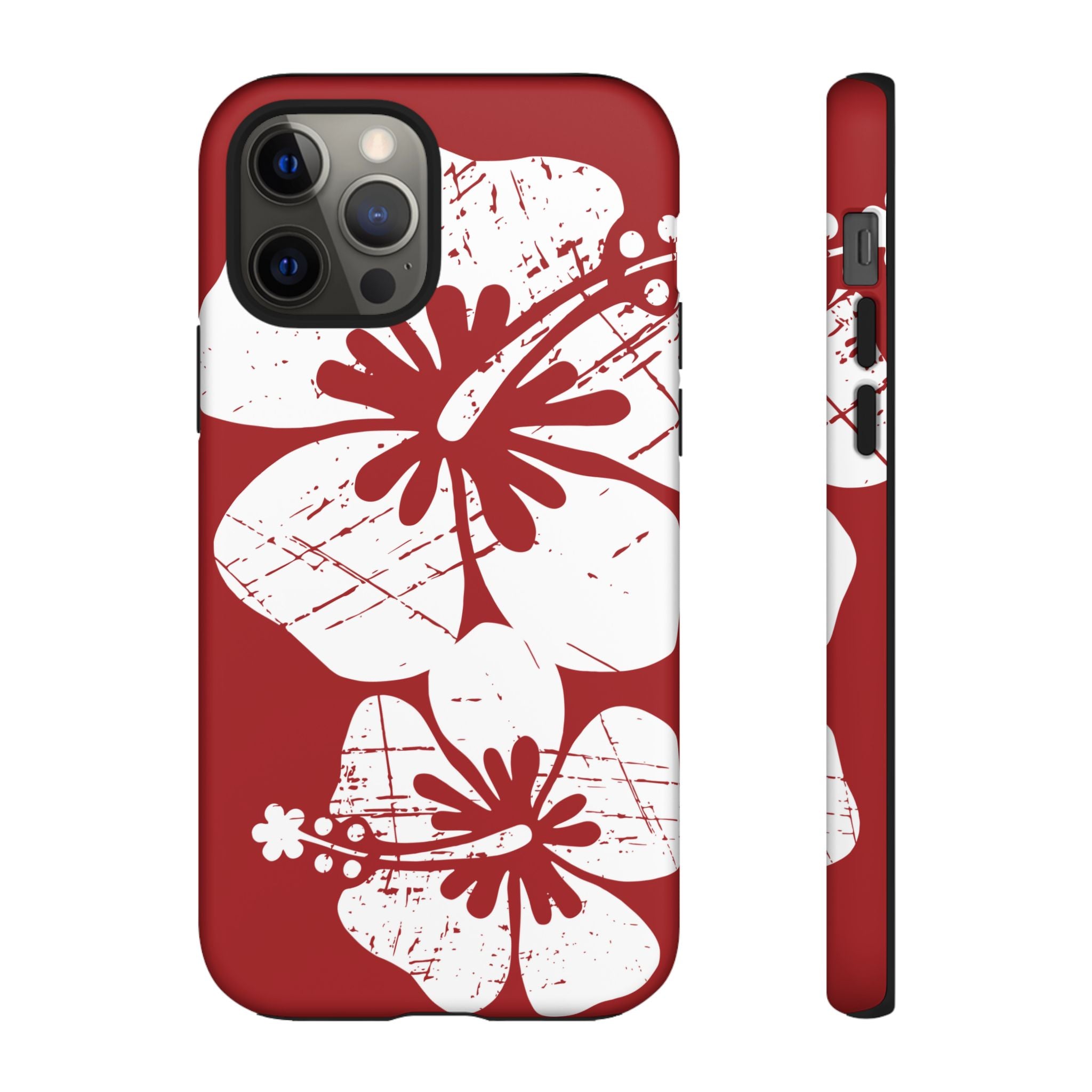 "The Classic Hibiscus" Phone Case -  Destressed Red