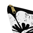 "The Classic Hibiscus" Accessory Pouch w T-bottom - Distressed Black
