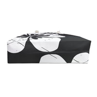 "The Classic Hibiscus" Beach Bag - Distressed Black