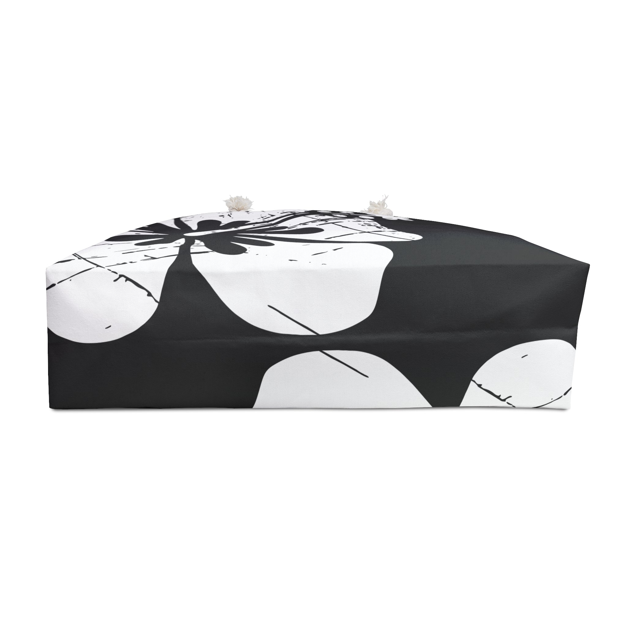 "The Classic Hibiscus" Beach Bag - Distressed Black