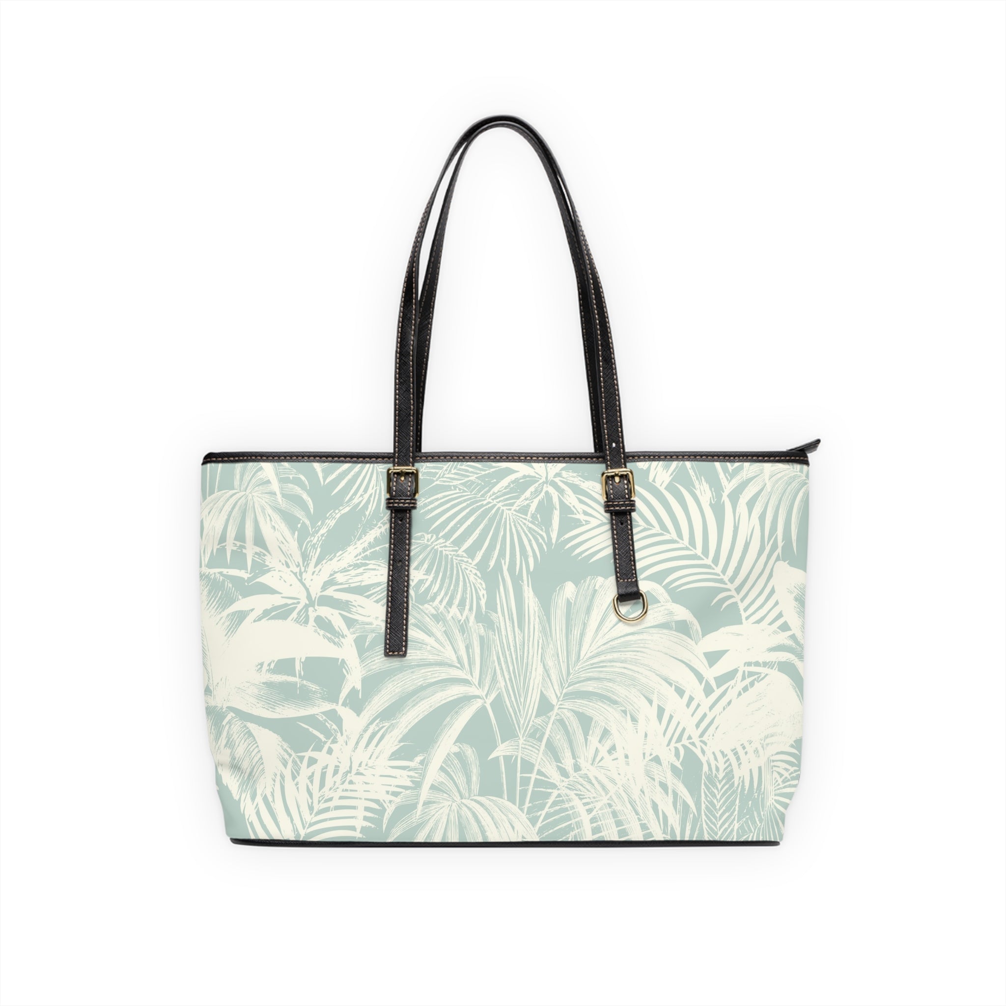 Kahakai "Blue Palm" PU Leather Shoulder Bag