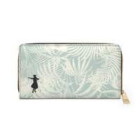 "Blue Palm with Hula Dancer" Zipper Wallet