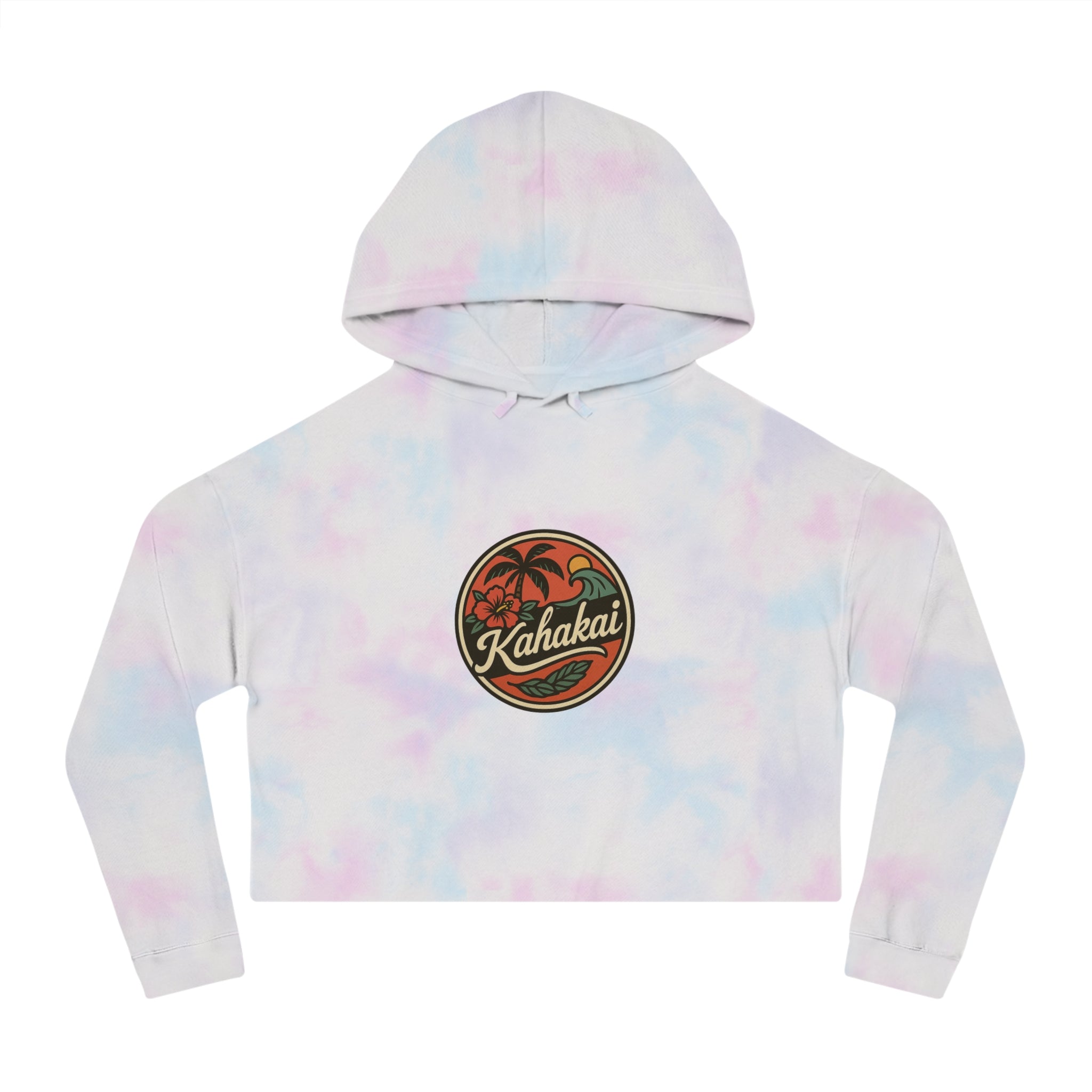 "Kahakai Hibiscus" Cropped Hoodie Sweatshirt