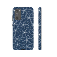 "Plumeria" Phone Case - Blue and White