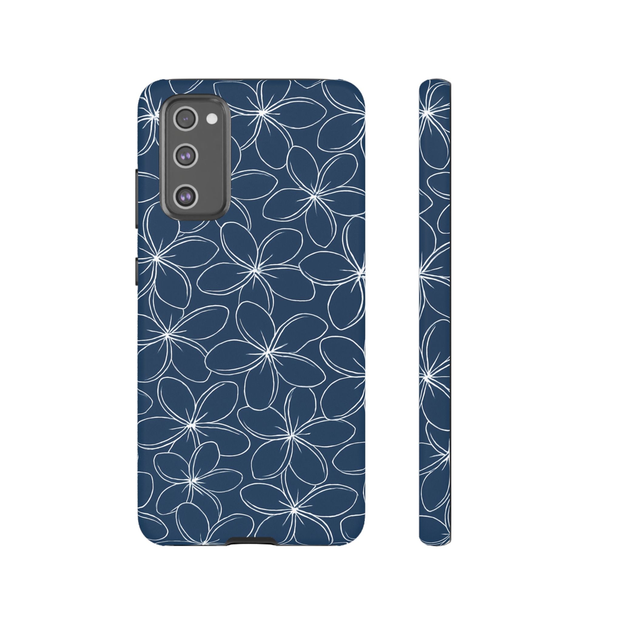 "Plumeria" Phone Case - Blue and White